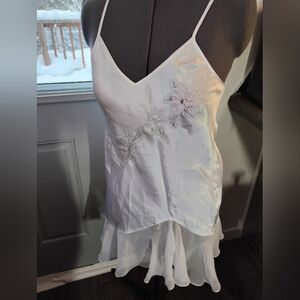 Secret Treasures Ivory Camisole with Embroidered Floral Design
